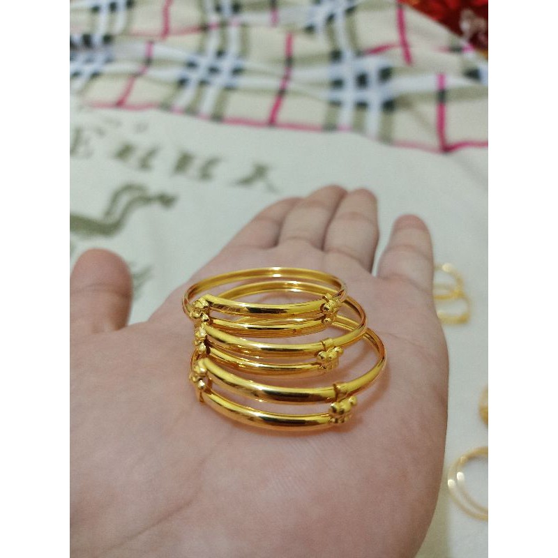 GELANG SELOT ANAK MICKEY MOUSE  PERAK LAPIS MAS 24K