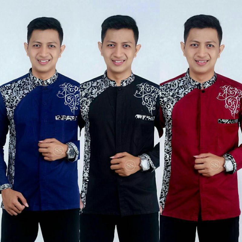 Kemeja Batik Pria Kombinasi Keren Banget