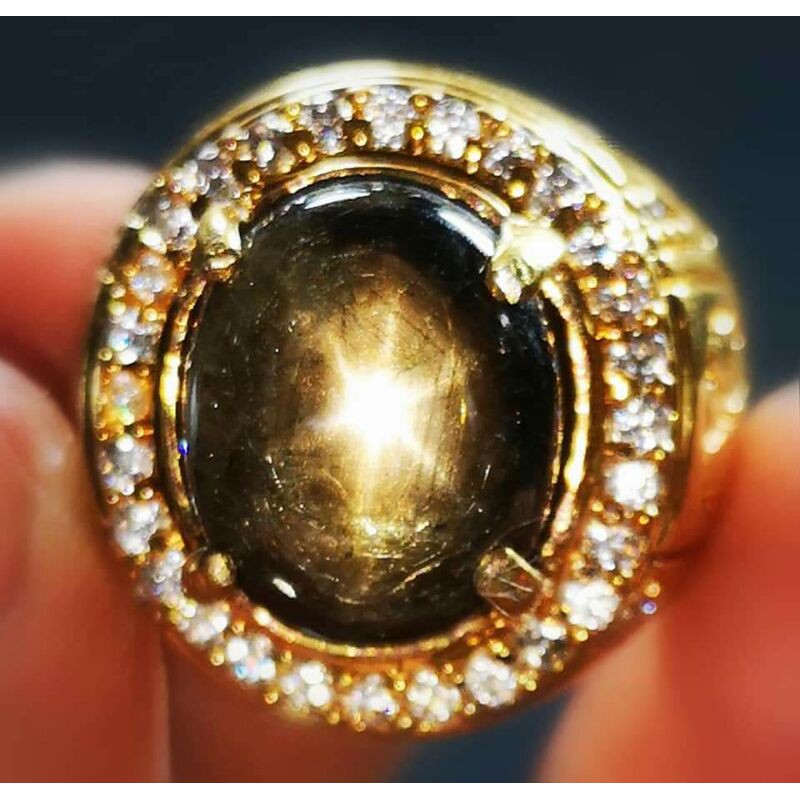 natural star black sapphire bangsing