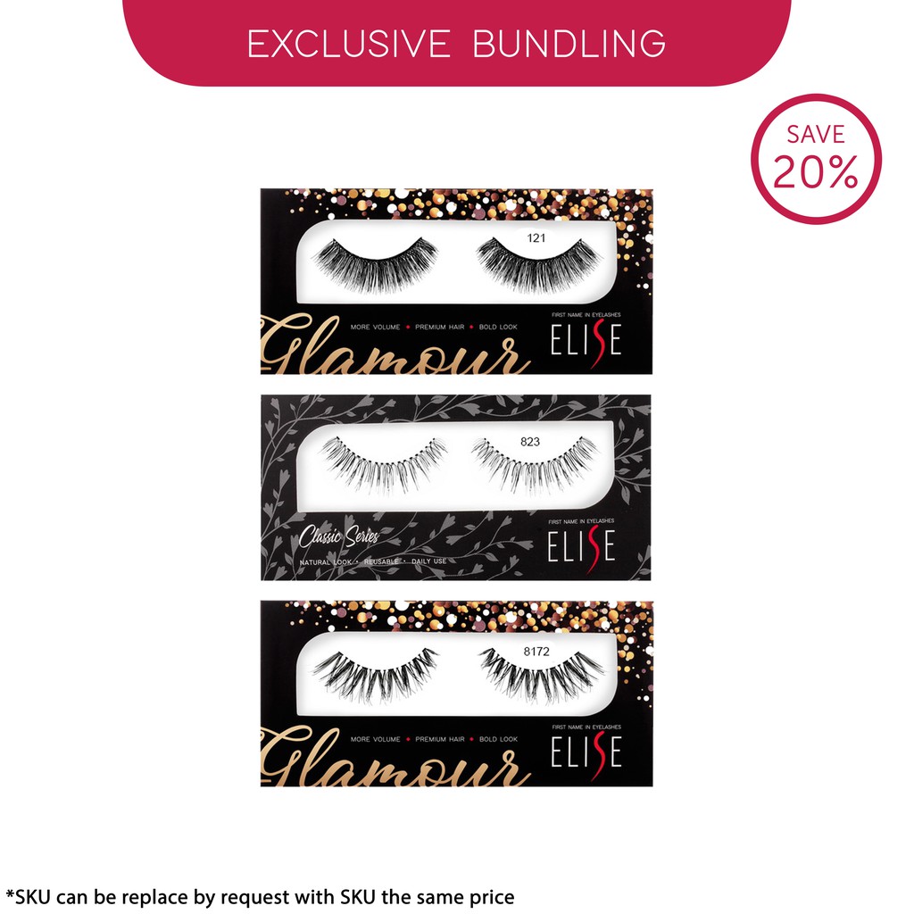 Bulu Mata Elise Exclusive Bundling Glamour Look Set A Shopee