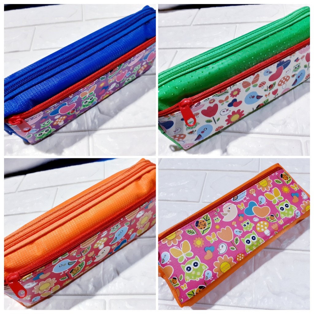 

ROYALE STATIONARY - KOTAK PENSIL PHAYOO ST286 MOTIF BURUNG DENGAN KANTONG DEPAN / POUCH / TEMPAT PENSIL.