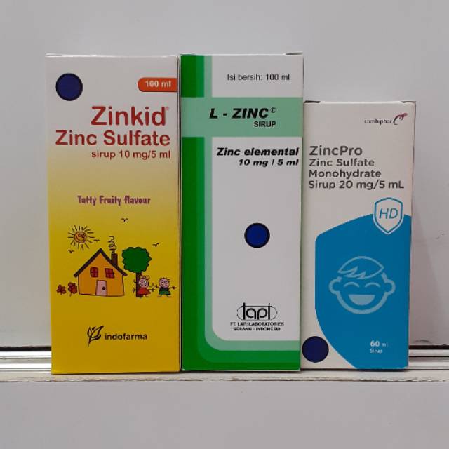 Zinc Zink Zinc Sulfate 20 mg Tablet Zinkid L-zink ZincPro Sirup Zinc Anak
