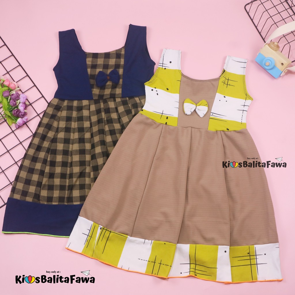 Dress Aurora uk 5-6 Tahun / Baju Anak Perempuan Murah Dres Polos Yukensi Adem Pakaian Pesta Gaun