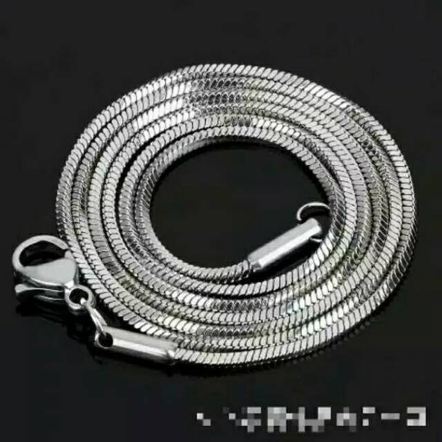 KALUNG TITANIUM KOTAK 45 50.60.75 CM PRIA - WANITA