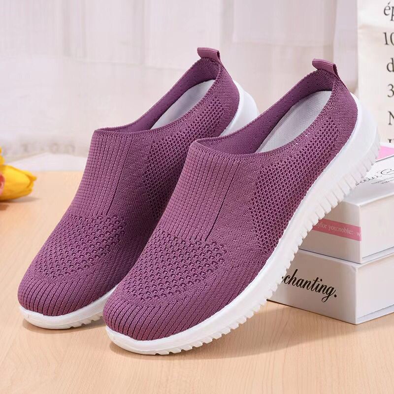 Sandal Selop Flyknit Shoes Women Import / Sandal Slip On Wanita #882 Sepatu Import