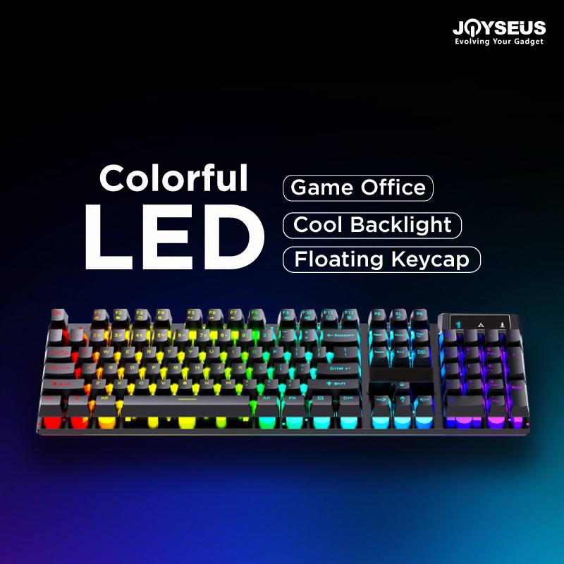 JT - 1 SET Joyseus Paket keyboard gaming dan Mouse RGB/  Set Mouse dan Keyboard Gaming USB Cable RGB/keyboard komputer Joyseus