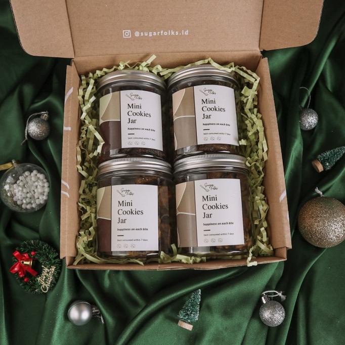 

4 MINI COOKIES JAR BOX CHRISTMAS HAMPERS / PARSEL NATAL FVV54DC41