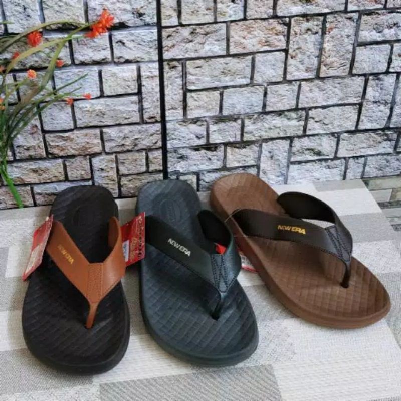 New Era MB CNC 6006 40-44 Sandal Jepit Pria Dewasa Karet Distro Kasual Empuk Sendal Japit Laki-laki Cowok Casual Ringan Nyaman Dipakai Murah