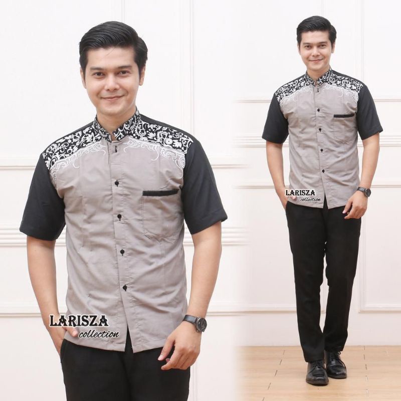 Baju Seragam Kombinasi Batik Pria lengan pendek | Seragam Kerja | Seragam Officeboy | Seragam Waiters