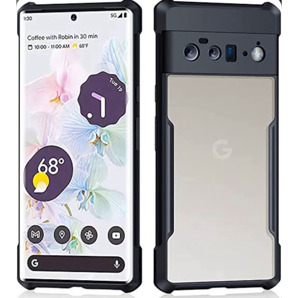 CASE GOOGLE PIXEL 6 PRO XUNDD BEATLE ORIGINAL SOFT HARD CASE HYBRID ARMOR - CLEAR LIST BLACK