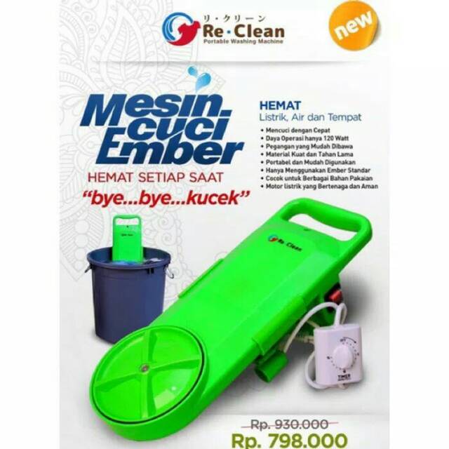 ReClean Mesin cuci portabel /mesin cuci ember bergaransi