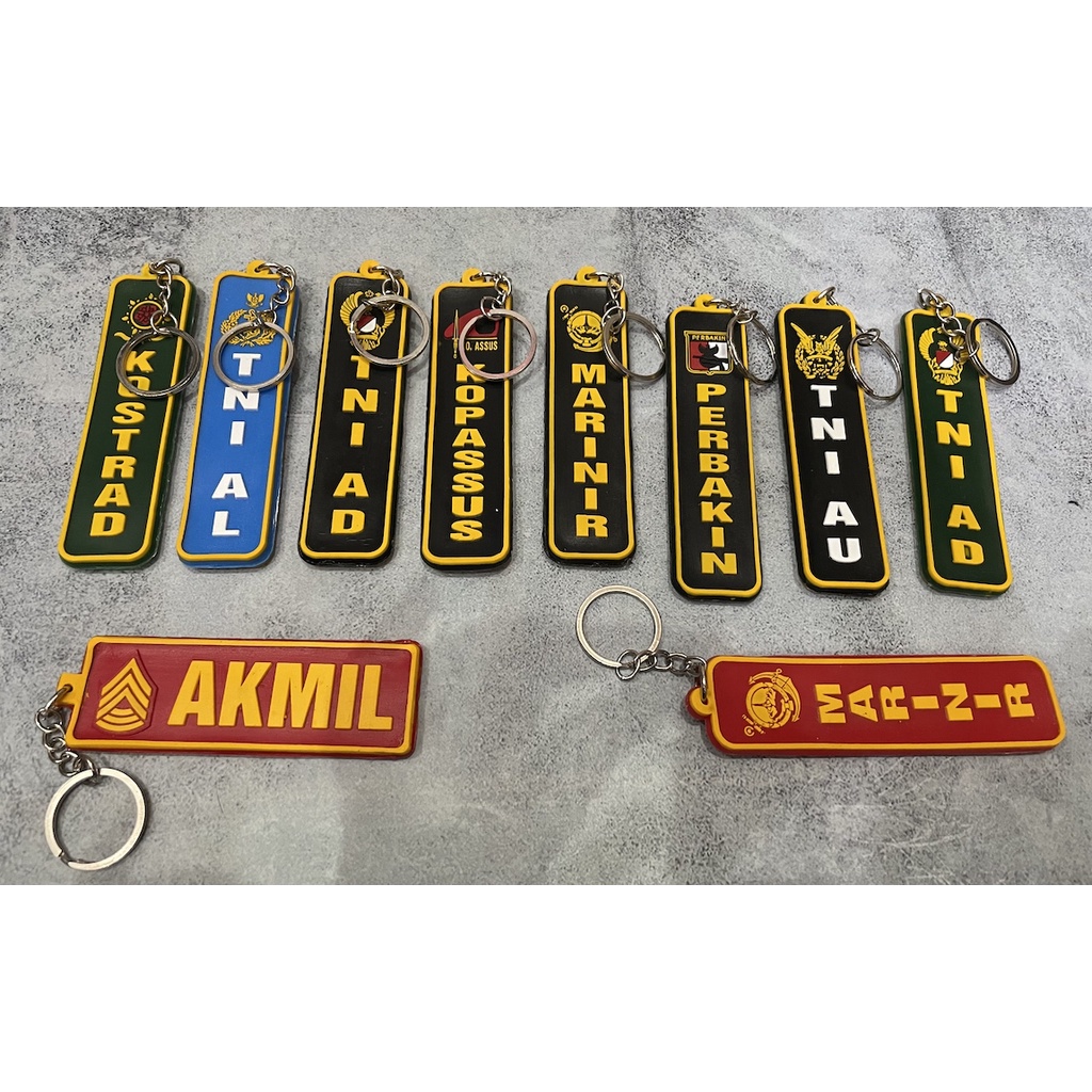 Gantungan Kunci Karet | Keychain | Gantungan Kunci Karet TNI AD AU