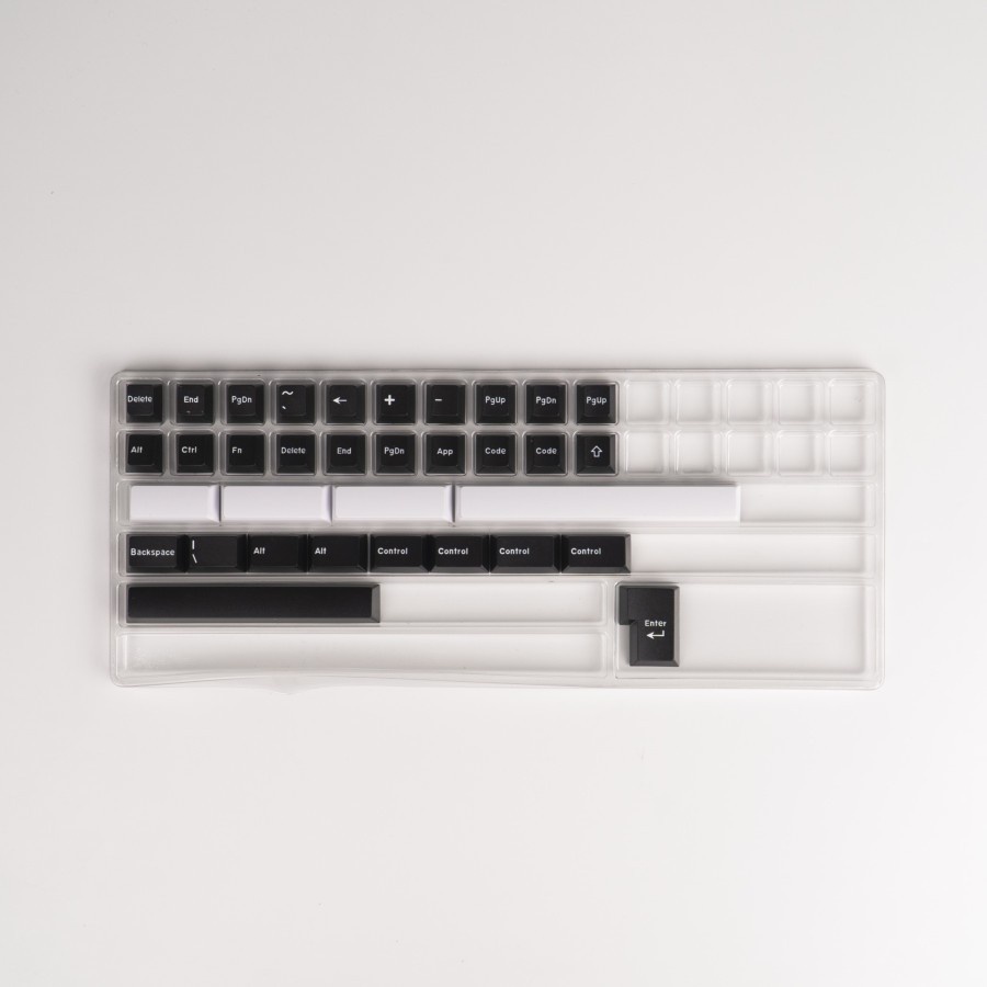 Noir White on Black PBT Double-shot Keycaps 167 Set Cherry Profile