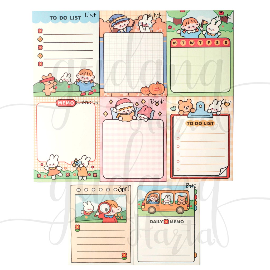 Memo Cewek Kaca Pembesar 50 Notes Lucu Memo DIY Scrapbook GH 301188