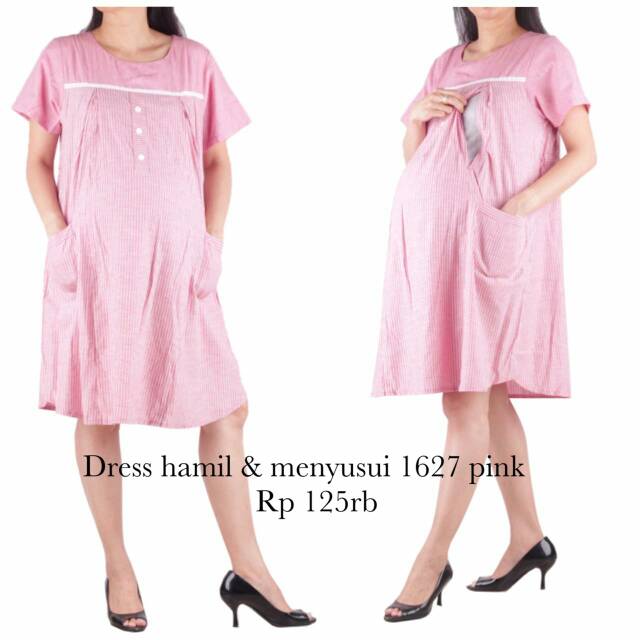 Dress hamil menyusui 1627 pink