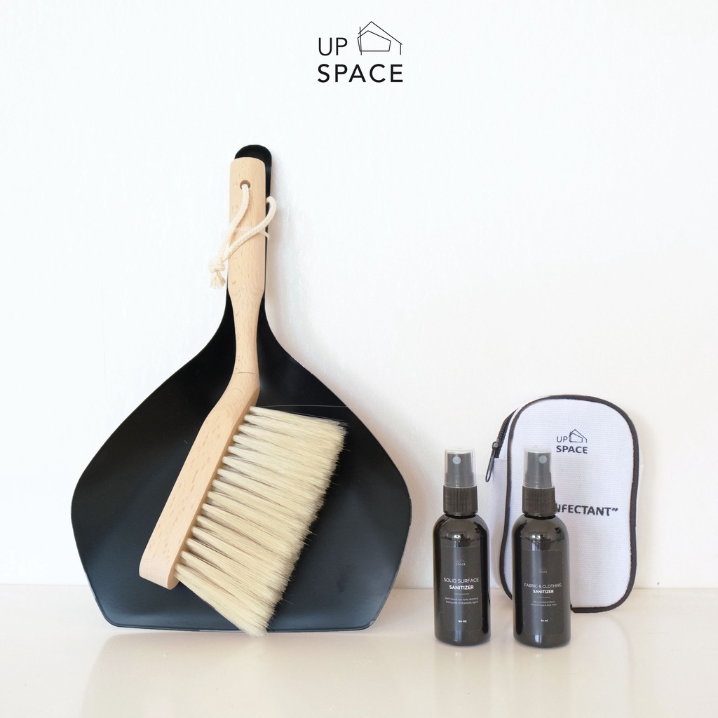 UP SPACE Soji Mini Broom Set + Dust Pan / Sapu Pengki Kecil / Sapu Meja Serokan Debu / Desktop Small