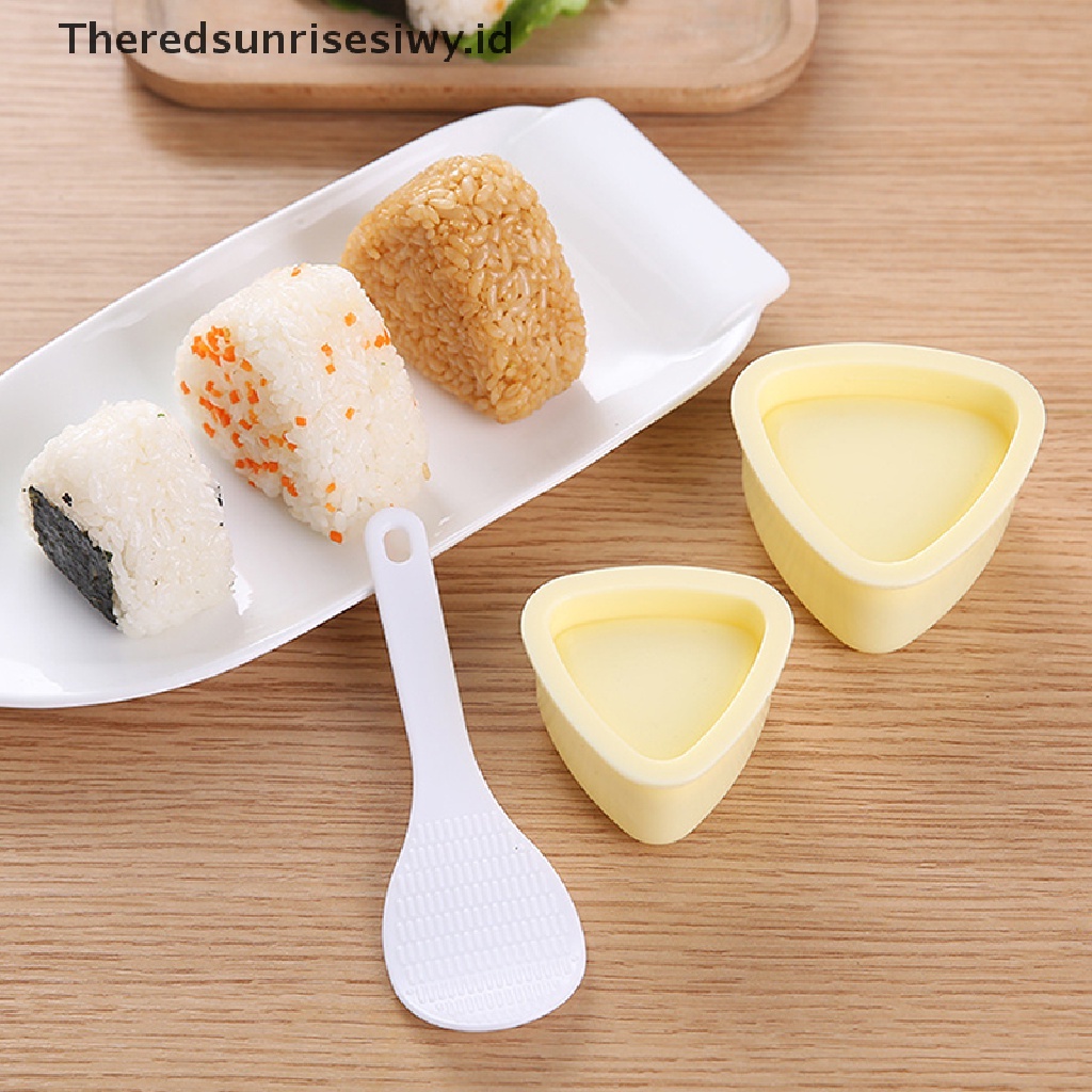 # Alat Rumah Tangga # 1 set / 3 Cetakan sushi Bentuk Segitiga DIY Untuk Dapur