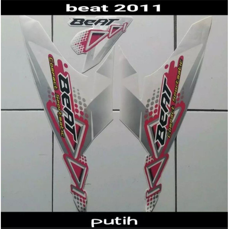 striping stiker lis les plat body motor honda beat tahun 2010 2011 putih