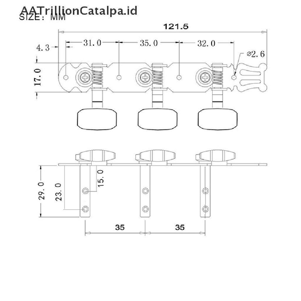 Aatrillioncatalpa 1Pc Kepala Tuning Peg Senar Gitar Akustik Klasik