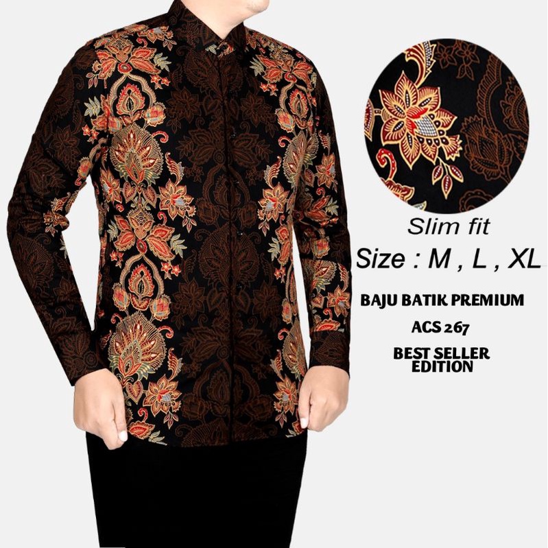 KEMEJA BATIK PRIA SLIM FIT BAJU BATIK SLIM FIT LENGAN PANJANG CKL20