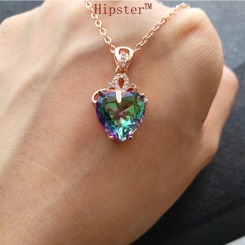 Hot Fashion Romantic Colorful Love Pendant Necklace