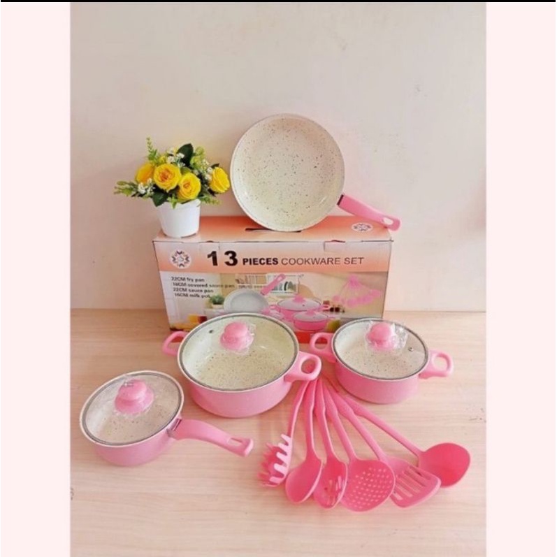 Cookware set 13pcs teflon marble