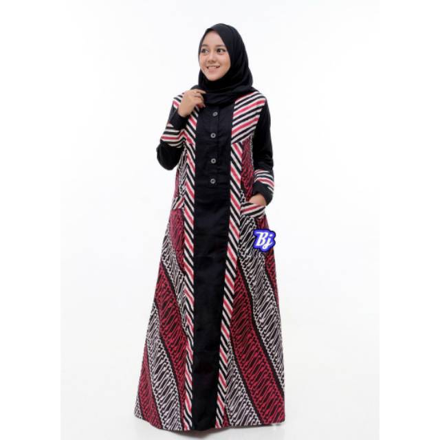 GAMIS BATIK CAP KOMBINASI POLOS