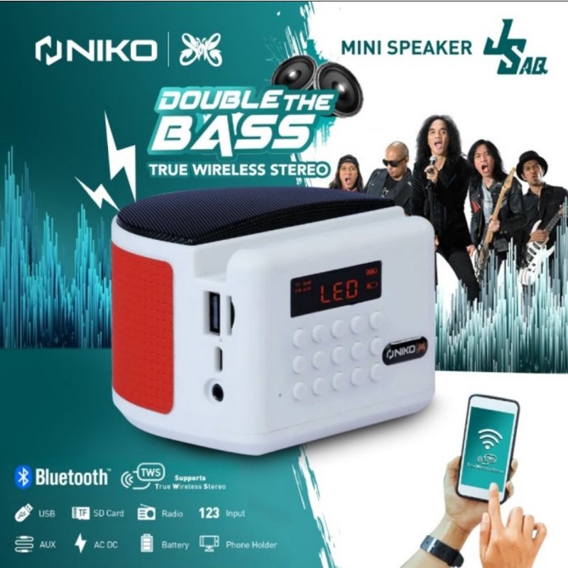 Niko JSAQ Bluetooth USB TF Card Mini True Wireless Stereo Speaker
