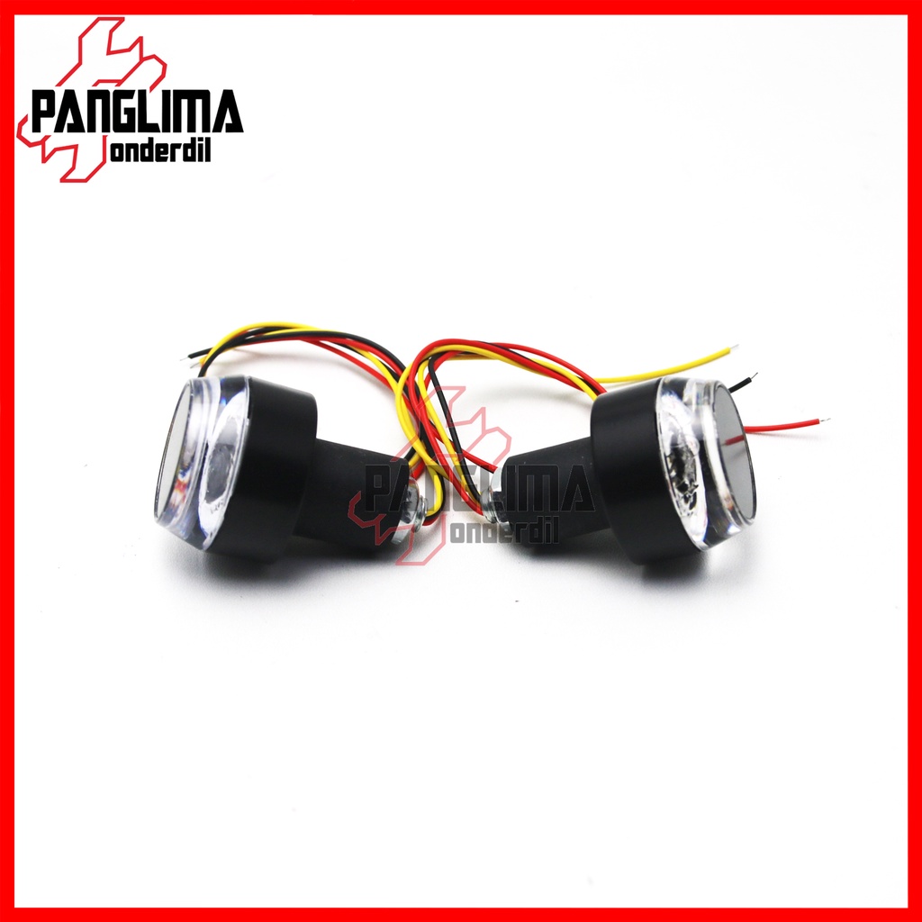 Jalu Stang LED 2 Mode Bandul Handle-Handel-Hendle-Hendle Setang-End Bar Senja Kuning-Sein-Sen Putih-Biru-Merah Universal-Untuk Semua Jenis Motor