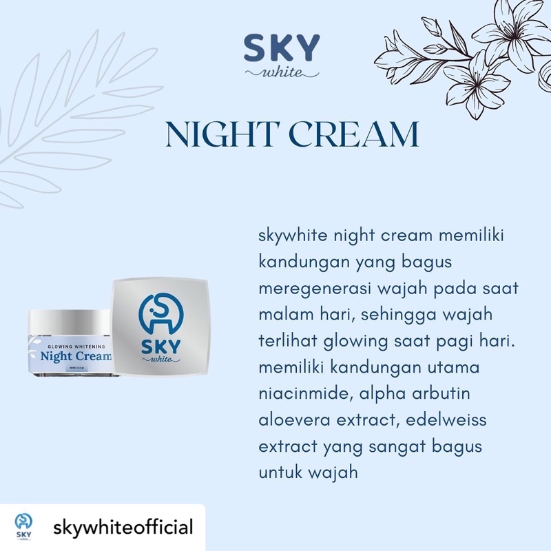 (BPOM) NIGHT CREAM / CREAM MALAM SKYWHITE ORIGINAL