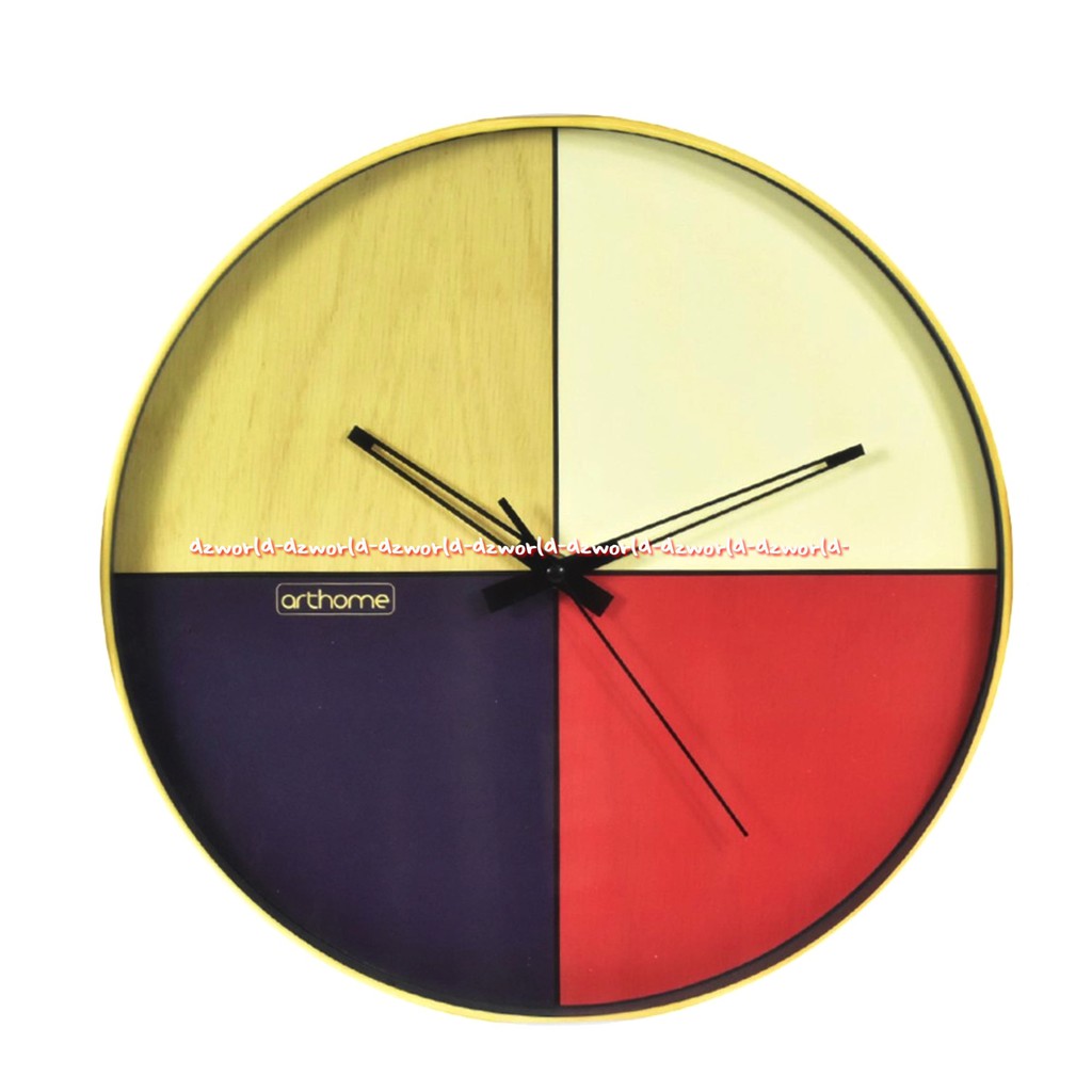 Arthome Wall Clock Multi Color Colorfull 35cm Jam Dinding Bulat Art Home 4warna