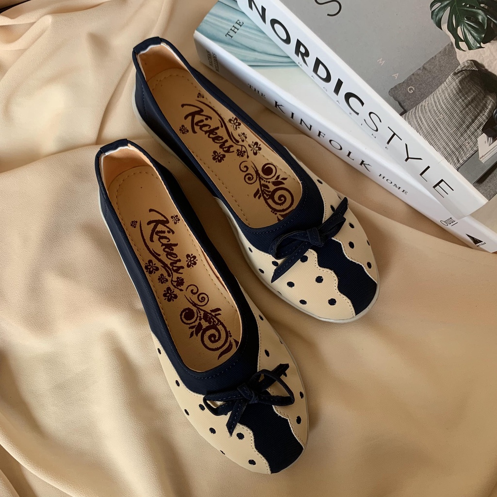 Sepatu wanita flatshoes motif polkadot sepatu wanita terbaru motif NDOLNDOL 7