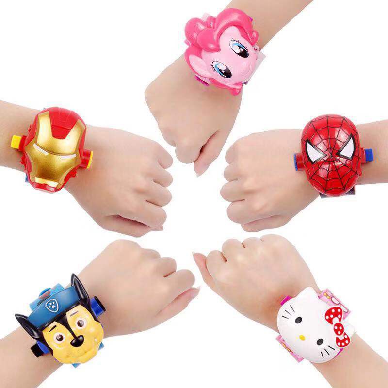 ( BANYAK MOTIF ) Jam Tangan Anak Laser Proyektor ( LED) Kepala Jumbo Karakter LOL AVENGERS DLL A002