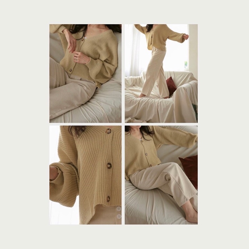 Lila Pullover Cropped Oversize Balon Cardy Cardigan crop rajut tebal outer knitted kardigan modis