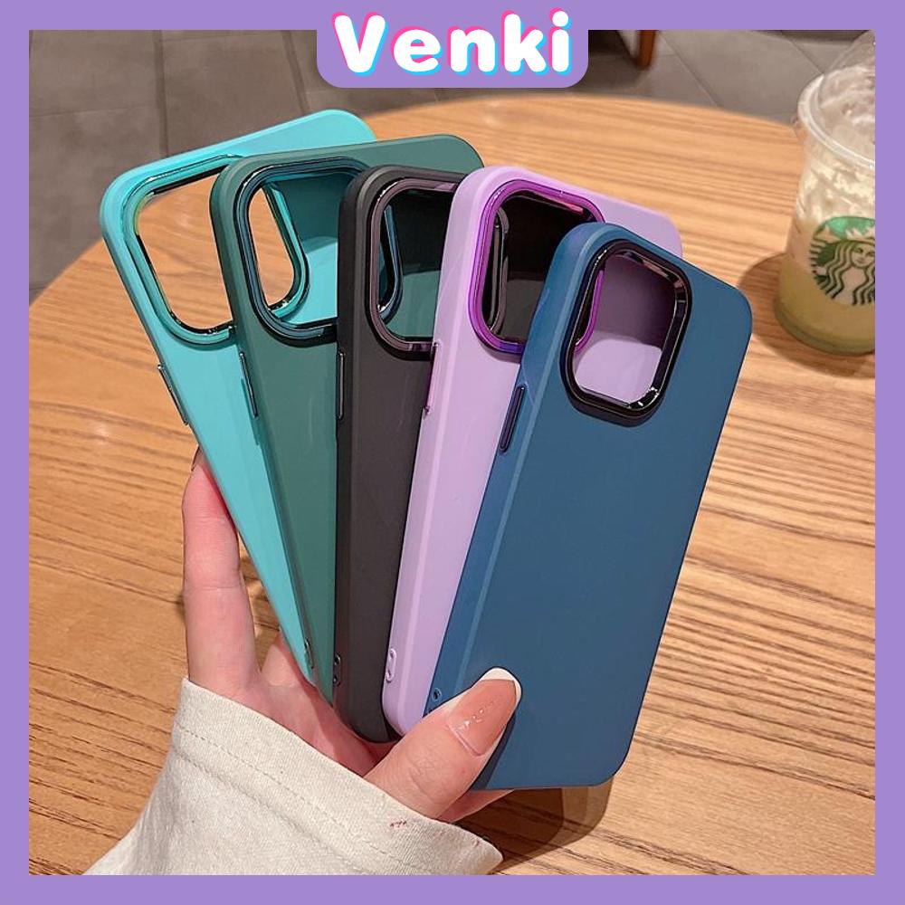 iPhone Case Luxury Plating Metal Button Silicone Soft Case Shockproof Protection Camera Solid Purple Blue Black Compatible For iPhone 14 Pro Max 14 Plus 13 Pro Max 12 11 XR 7Plus