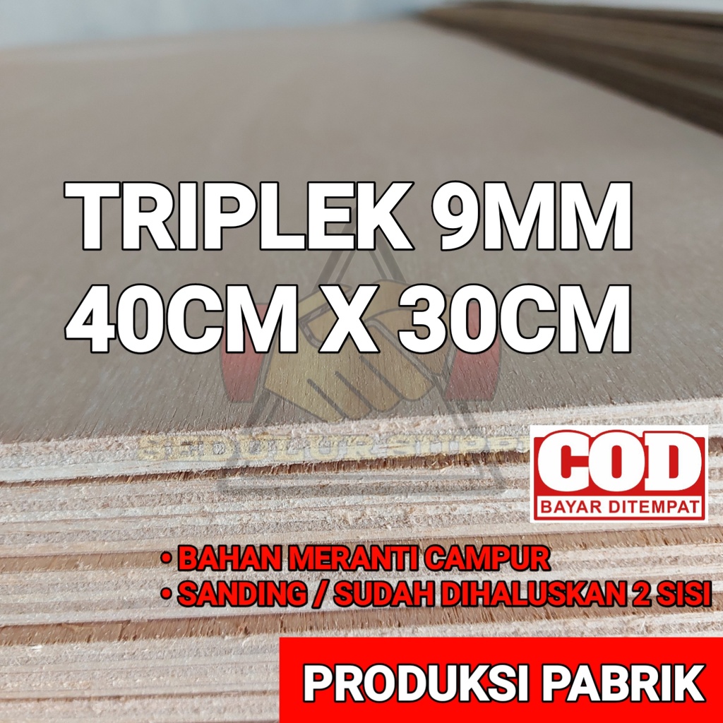 Jual Triplek 9mm Multiplek Meranti Campur Plywood Ukuran 40 X 30 Cm 