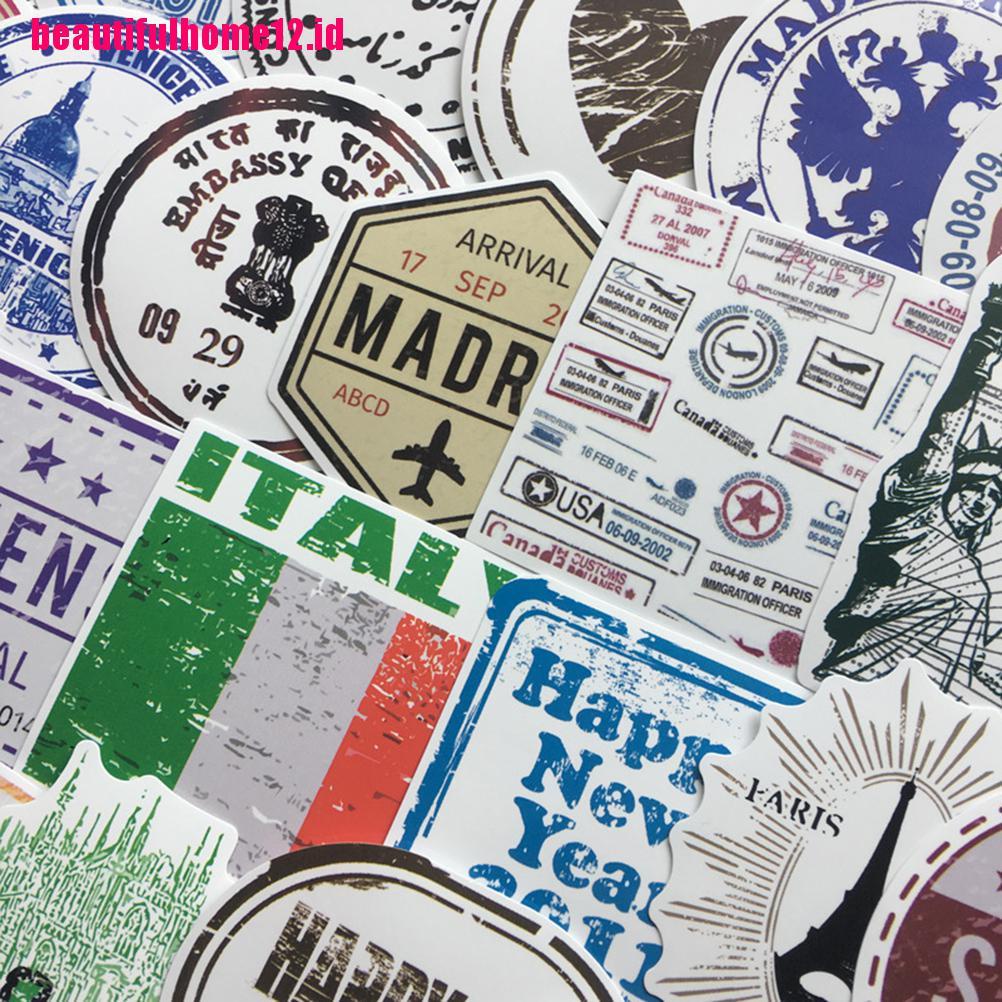 【beautifulhome12.id】60pcs/lot Retro traveling boarding pass air tickets creative suitcase stickers