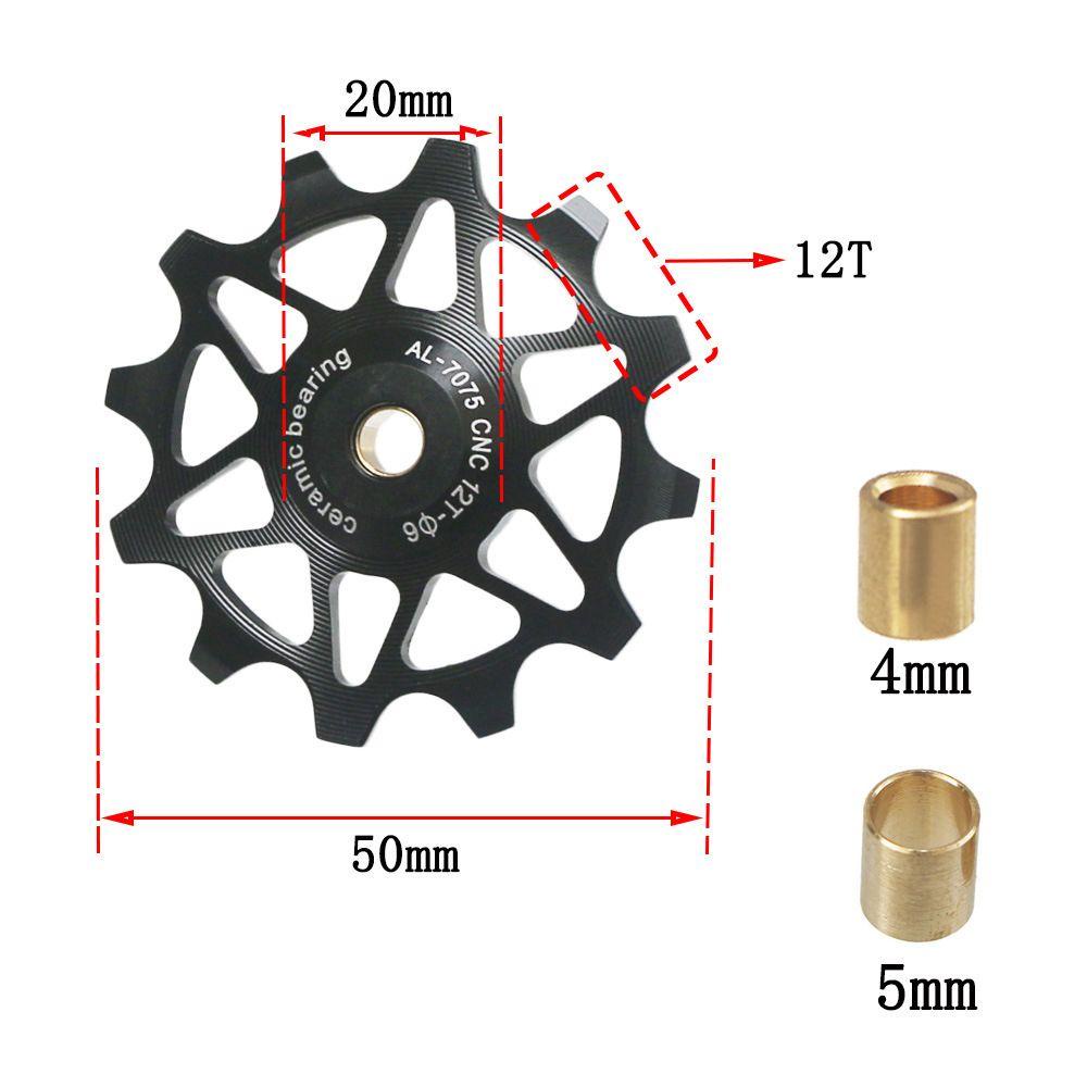 Lanfy Ceramic Pulley Rear Derailleur Red Blue Green Guide Roller Sepeda Jalan 12T 14T Roller Pemandu Belakang Bearing Keramik Derailleur Belakang Pulley