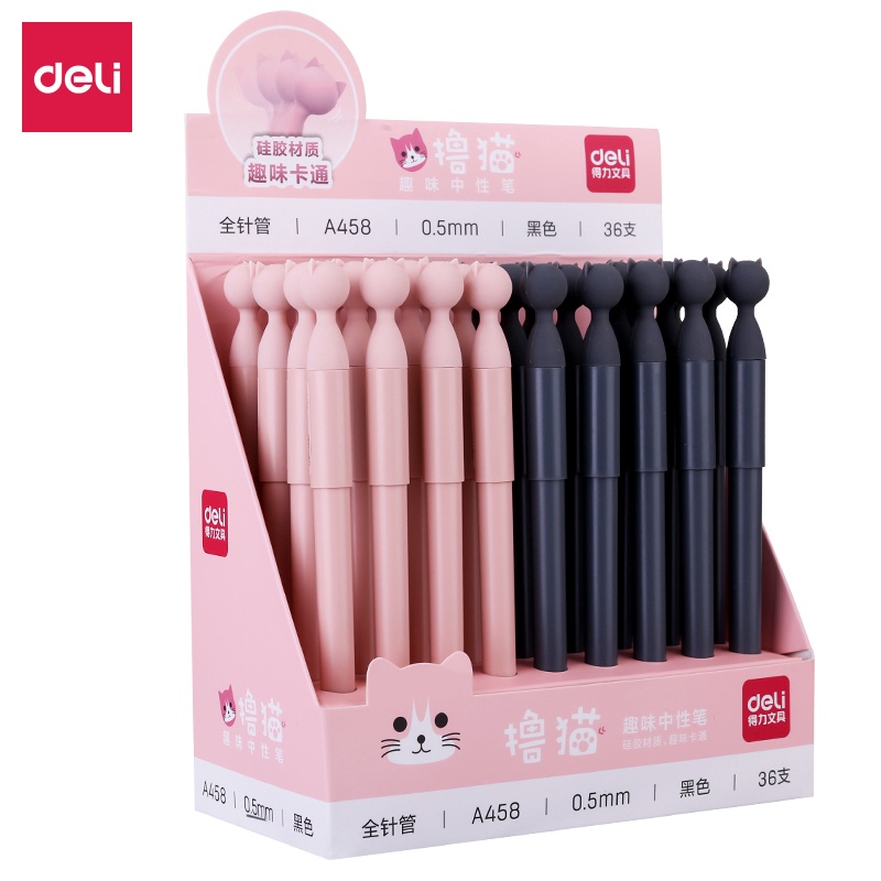 

Deli Gel Pen Pulpen Dengan Tutup Bentuk Kucing 0.5mm Warna Tinta Hitam A458