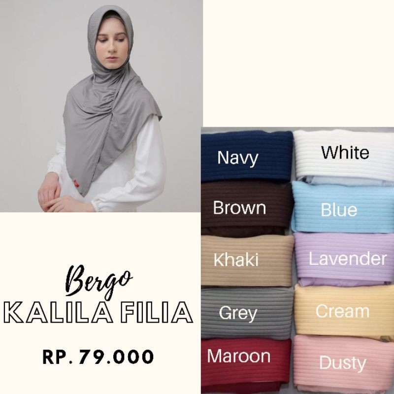 ZOYA BERGO Kalila Filia KERUDUNG READY MINT COKLAT PUTIH Casual HIJAB CASUAL ORI HEIQ