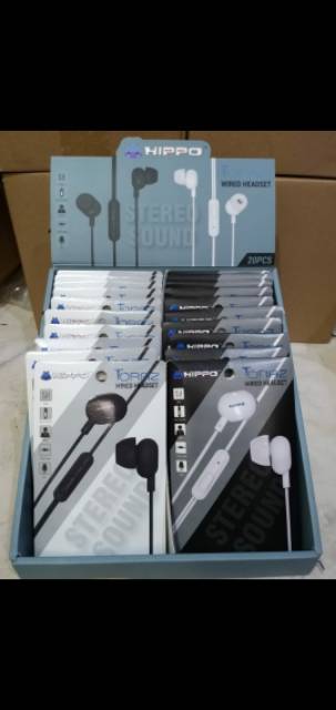 PROMO Handfree earphone headset hippo Toraz 1kotak isi 20biji super bass