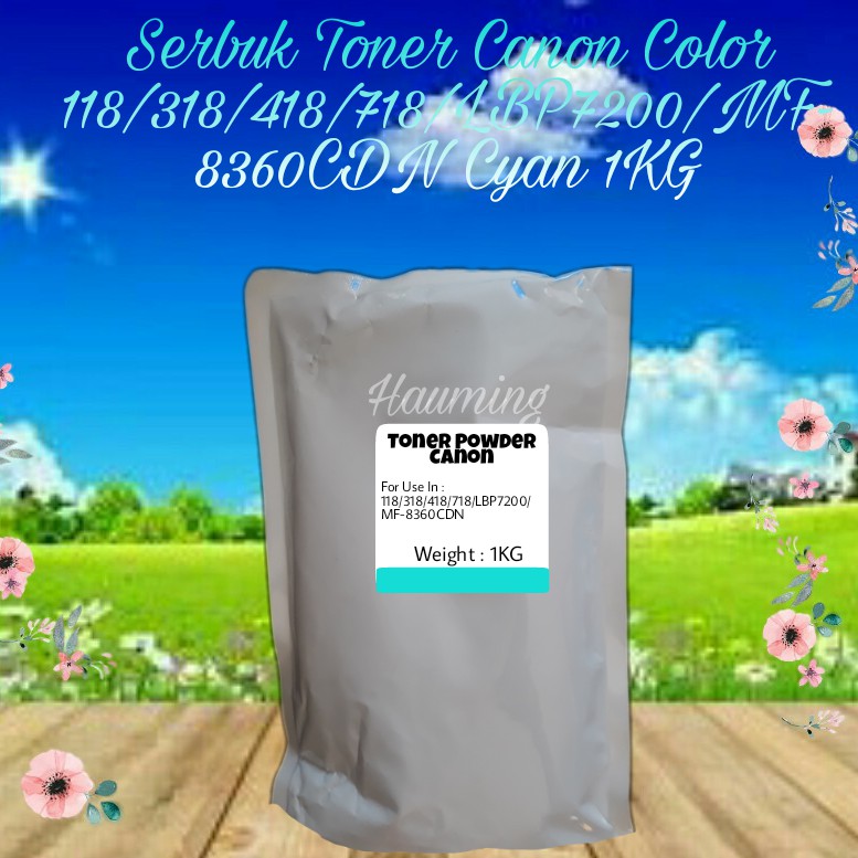 Serbuk Toner Can CRG-118 318 718 CRG318 LBP-7200 7200Cd 7200cdn 7680 LBP7200 MF8360 Cyan 1kg