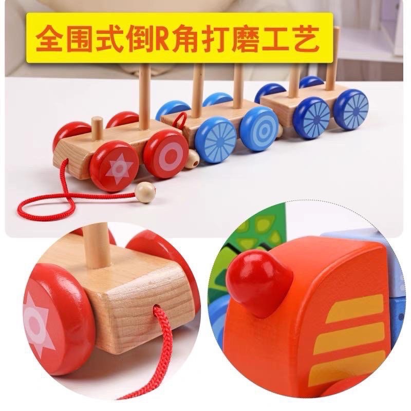 happy circus trains blocks baby bright wooden blocks mainan balok kayu anak- kado anak - hadiah anak