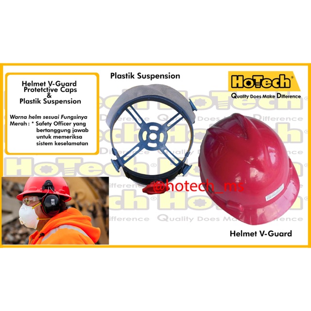 Helm Proyek / Safety Helmet / Plastic Suspension Red
