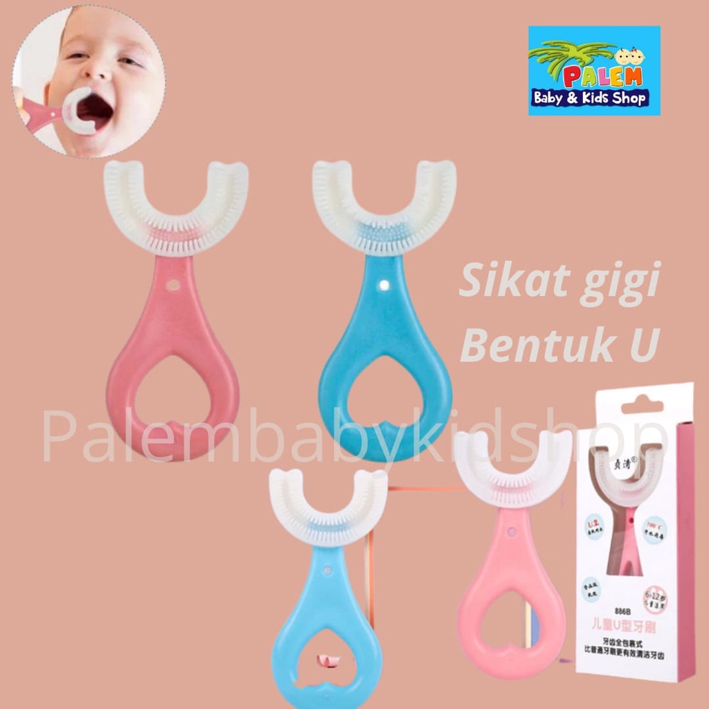 Sikat gigi anak Model U dan electric U shaped silicone terbaru BPA free