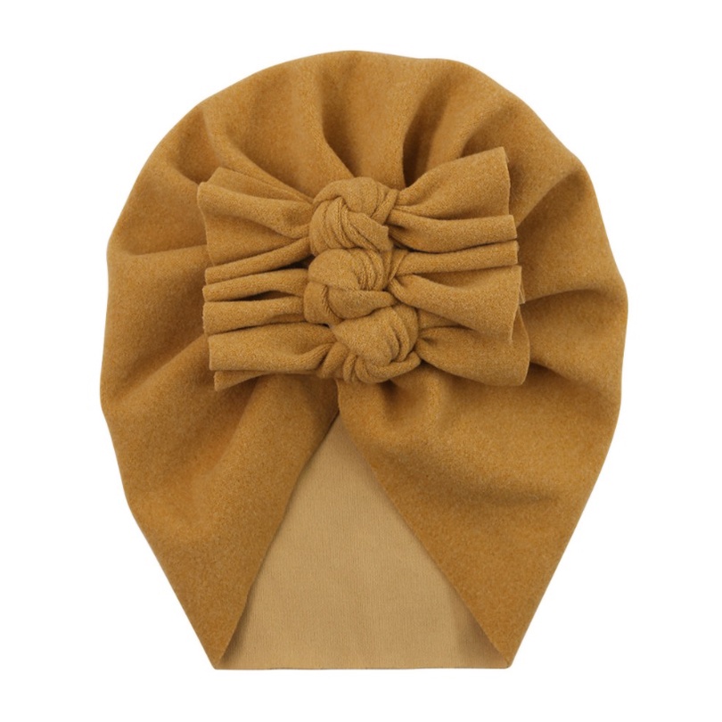 T-87 NEW Turban / topi anak bayi motif tiga pita kualitas premium-15.Mustard