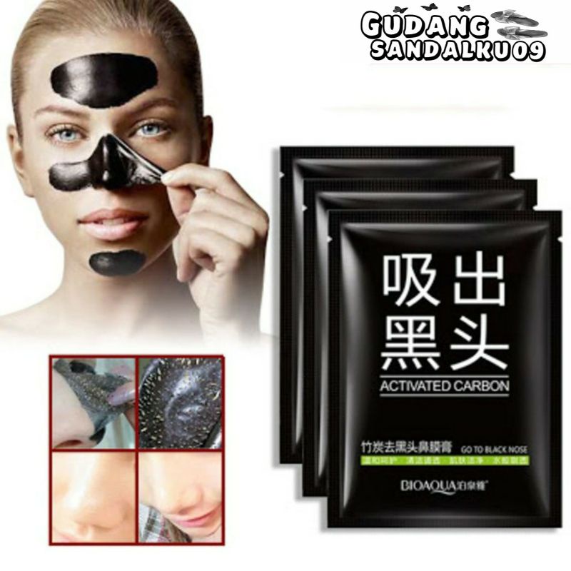 ACTIVATED CARBON BLACK MASK SACHET / MASKER ARANG / MASKER KOMEDO HIDUNG