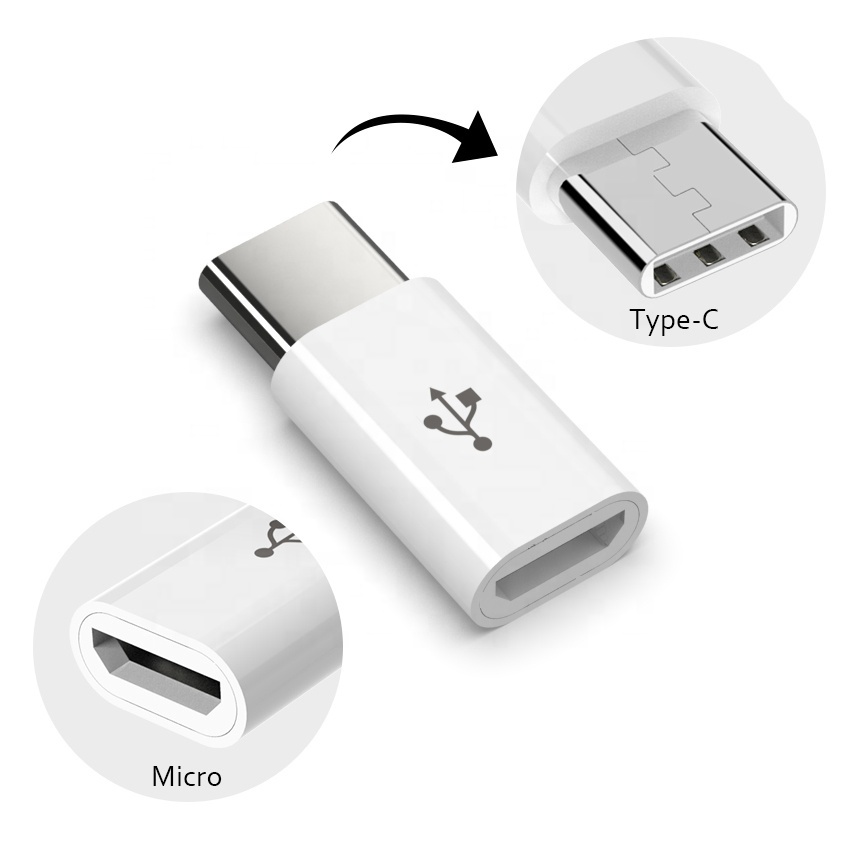 Micro USB to Type C/Ligthning Data Transfer and Charging Converter for Mobile Phone Laptop