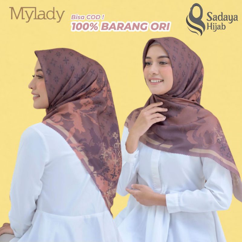 kerudung original brownie flek monogram my lady motif ori hijab muslim