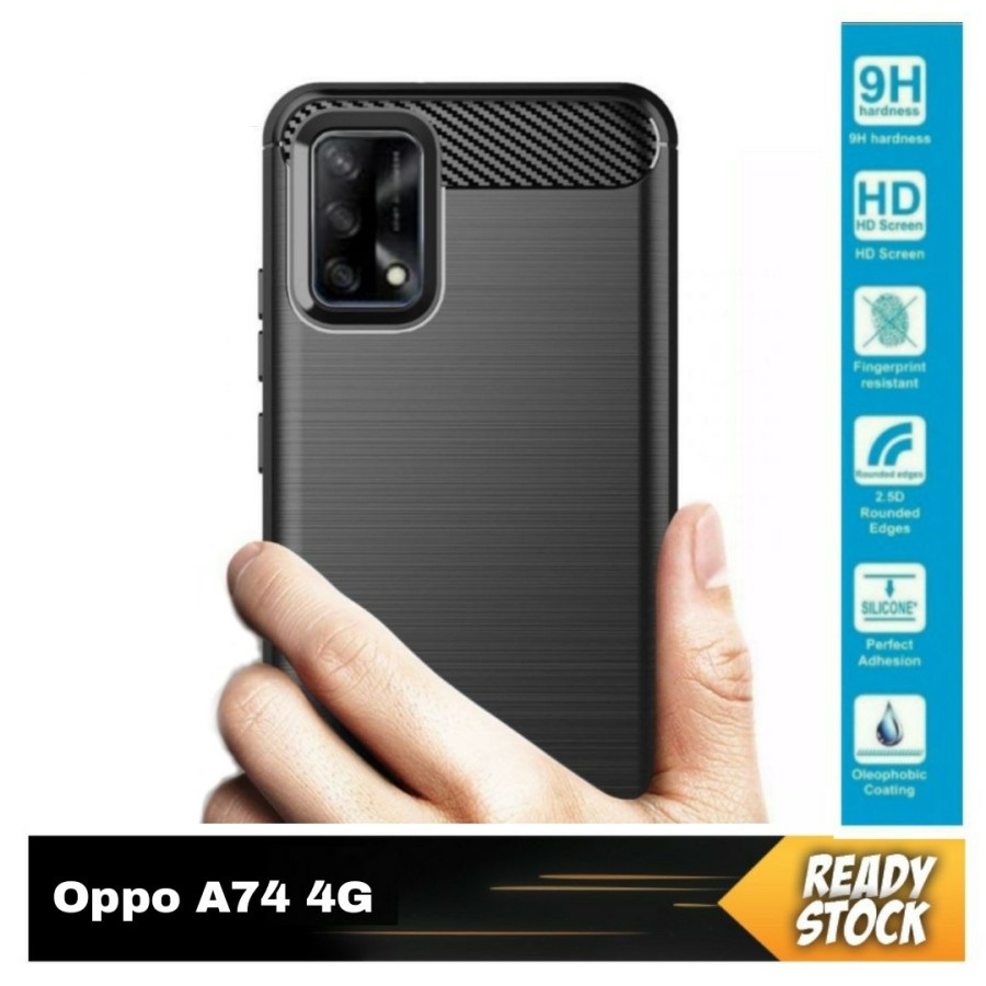 OPPO A54 A95 A74 4G A16 A12 A5S A11K A15 A15S A52 A92 CASE SOFTCASE BLACK CARBON CASE, IPAKY CARBON CASE SILIKON HITAM KARBON KARET CASING COVER